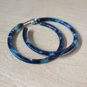 Blue and Green Hoop Earrings